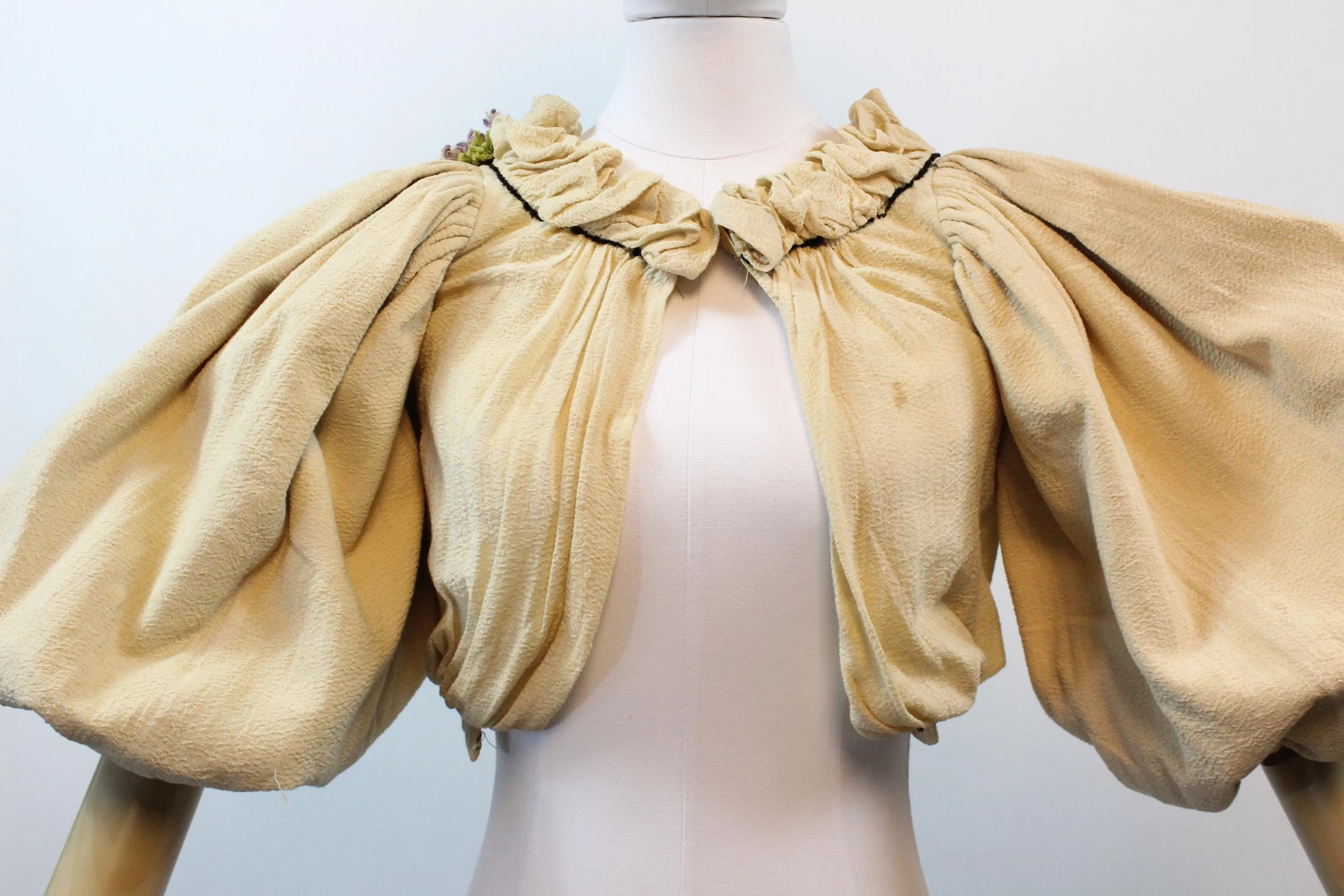 1890 VICTORIAN huge GIGOT SLEEVE bodice jacket xxs | new spring summer