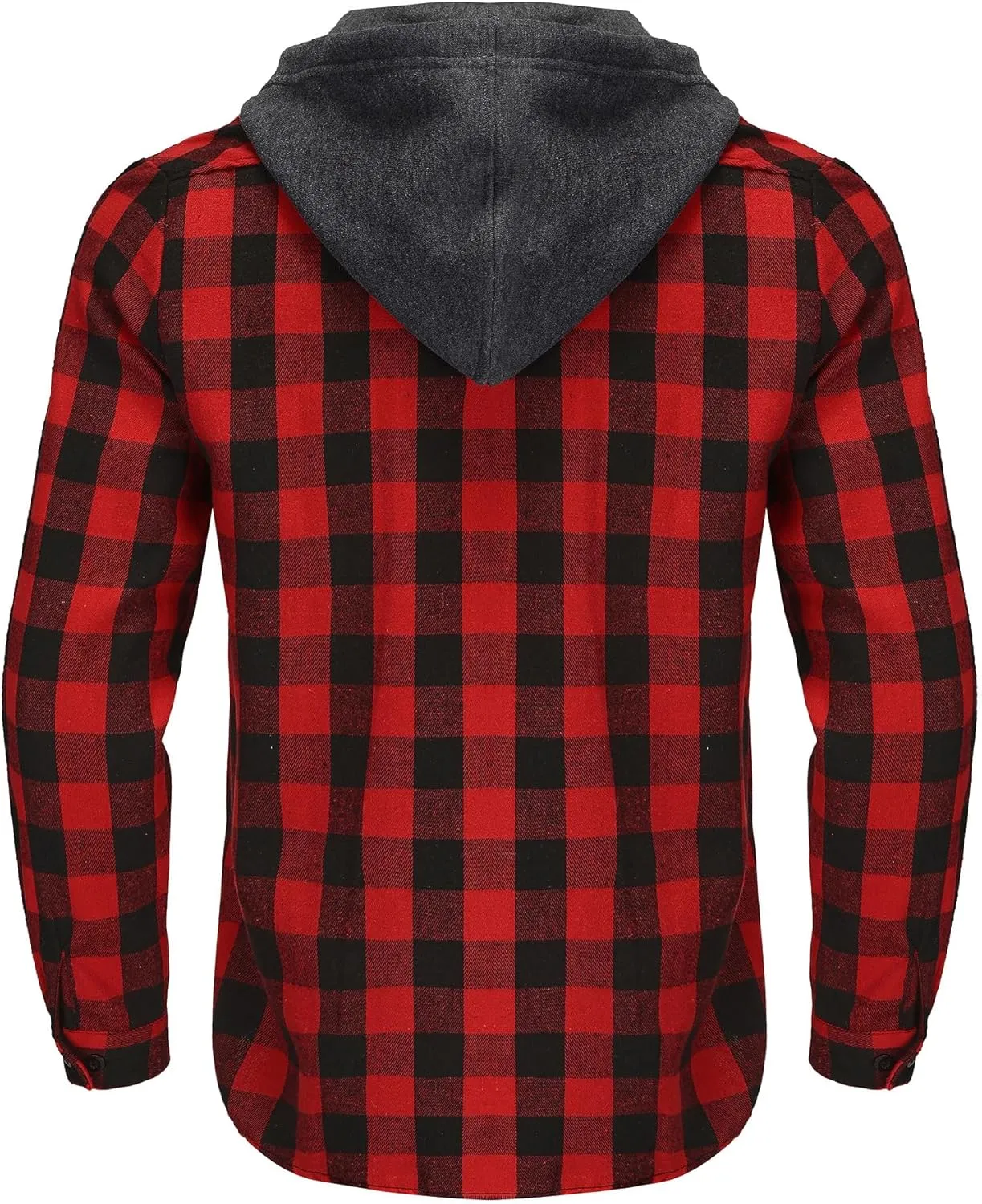 3 Pack Lightweight Hooded Flannel Shirt for Men Casual Button Down Plaid Shirt Long Sleeve Fashion Hooded with Pocket