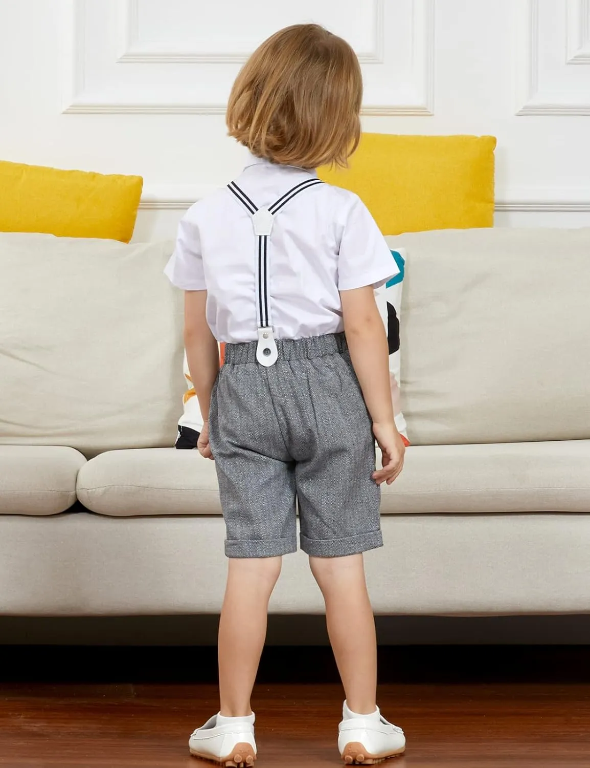 A&J DESIGN Baby Boys Gentleman Suit, 2Pcs Outfit Shirt & Pants