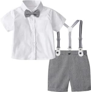 A&J DESIGN Baby Boys Gentleman Suit, 2Pcs Outfit Shirt & Pants