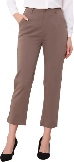 Allegra K Women's Work Dress Pants High Waisted Office Ankle Pants