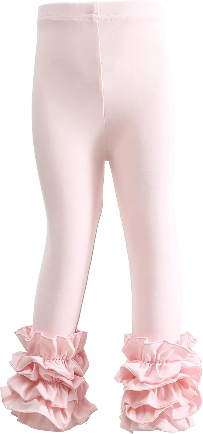 Ashken Baby Girls'Ruffle Pants Toddlers Little Girls Leggings 6 Months-8T