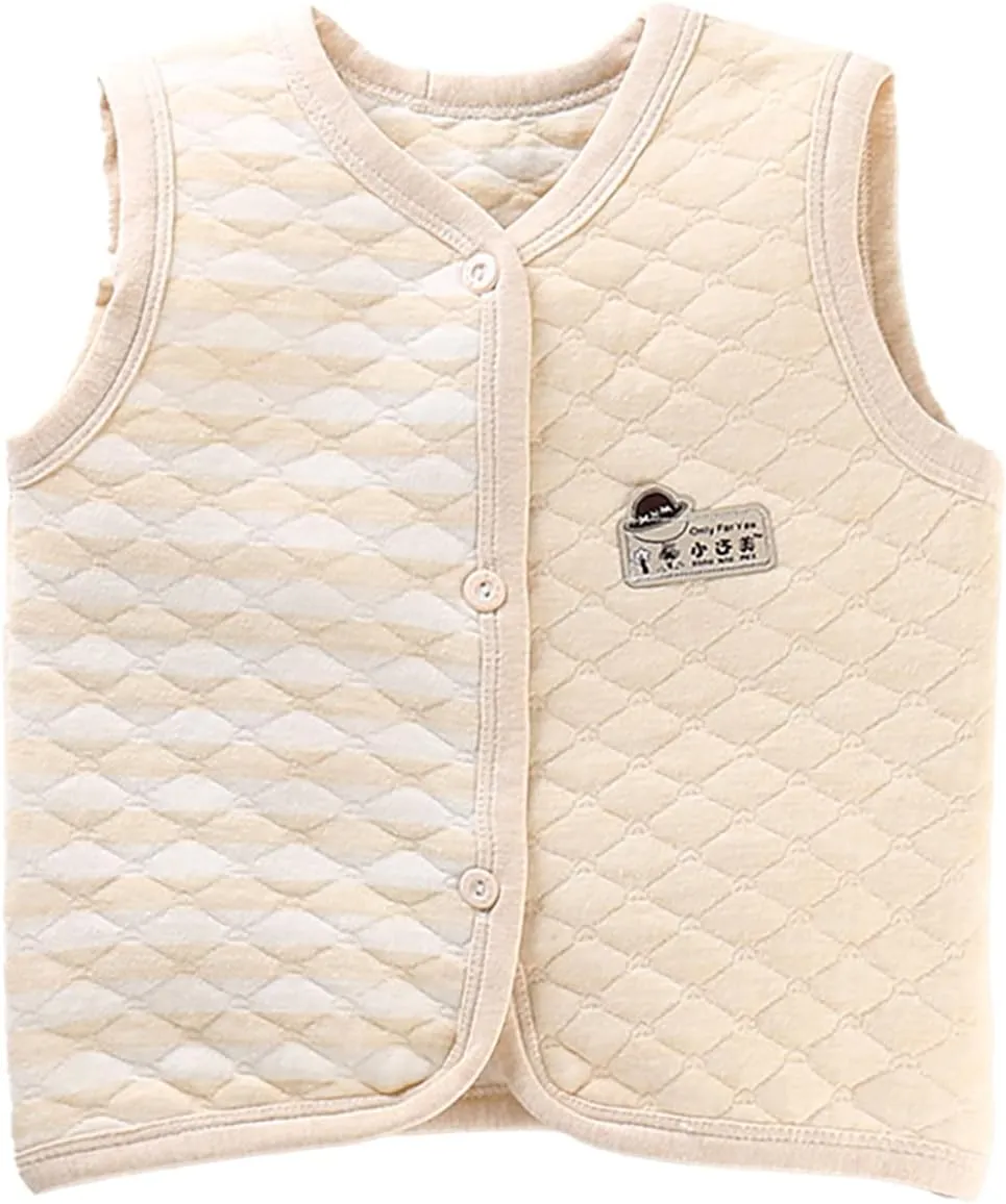 Baby Toddler Cotton Vests Infant Sleeveless Padded Waistcoat Winter Warm Outwear