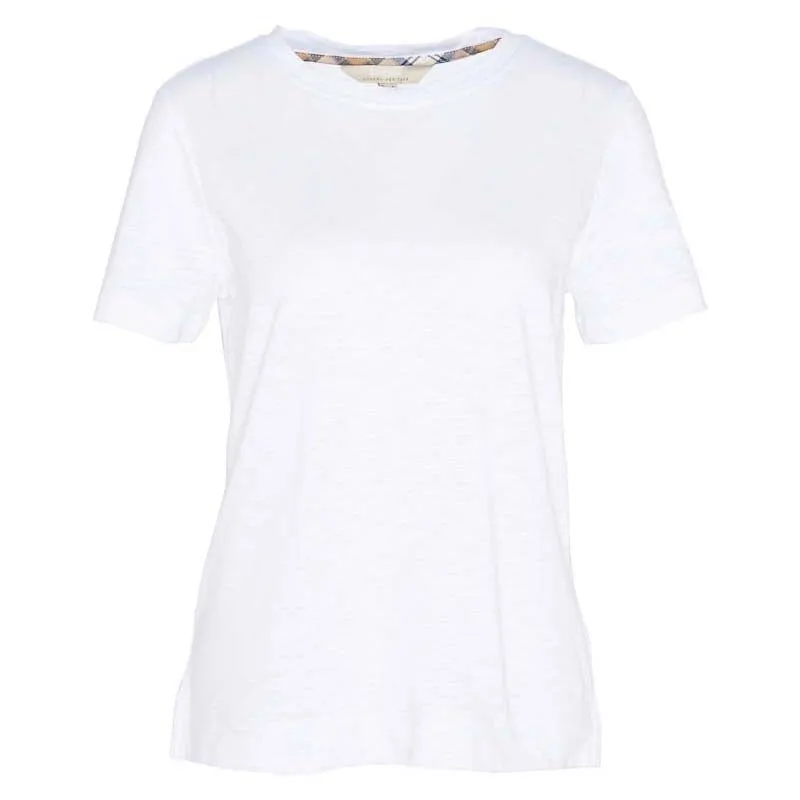 Barbour Darla Ladies Top - White/Pink Hessian Tartan