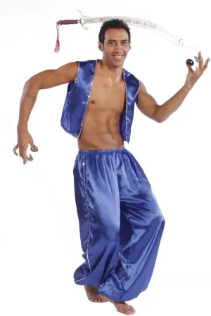 Belly Dance Men's Satin Vest & Pants w/Sequiens Halloween Costume Set
