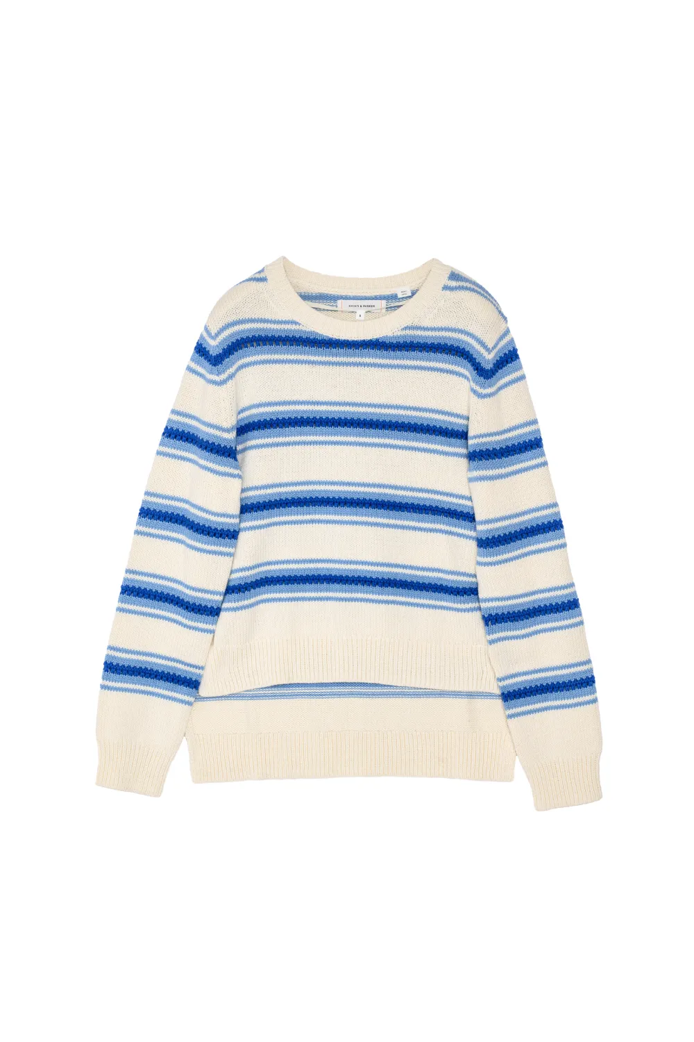Blue Lace Stitch Cotton Sweater