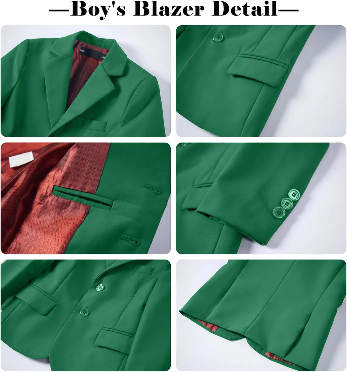 Boys' Suits 2-Piece Formal Slim Fit Suit Set for Boys Wedding Ring Bearer Outfit with Blazer and Pants