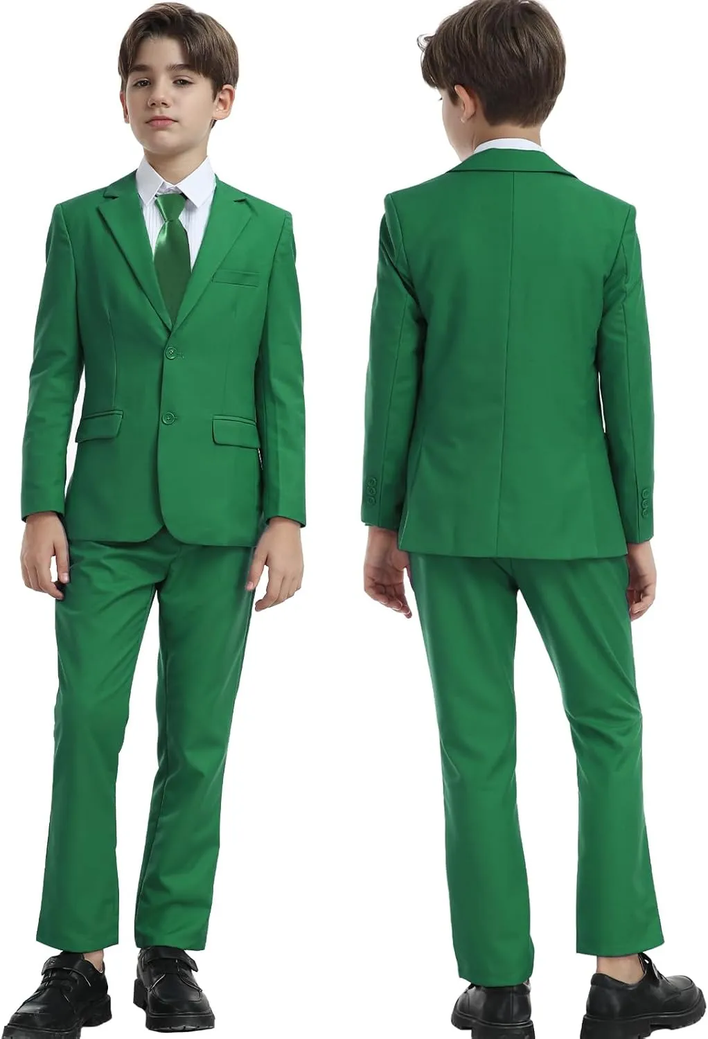 Boys' Suits 2-Piece Formal Slim Fit Suit Set for Boys Wedding Ring Bearer Outfit with Blazer and Pants
