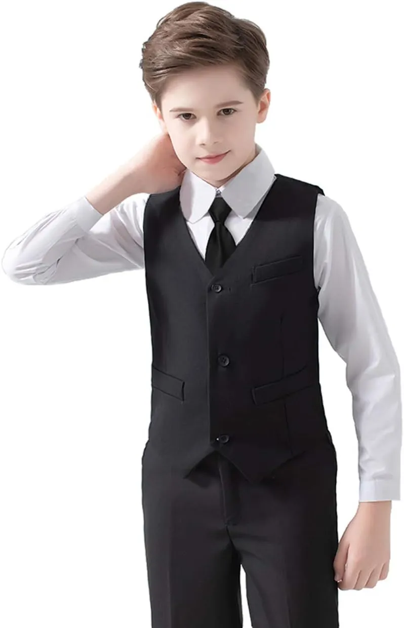 Boys Suits 5 Piece Slim Fit Suit for Kids Formal Ring Bearer Suits