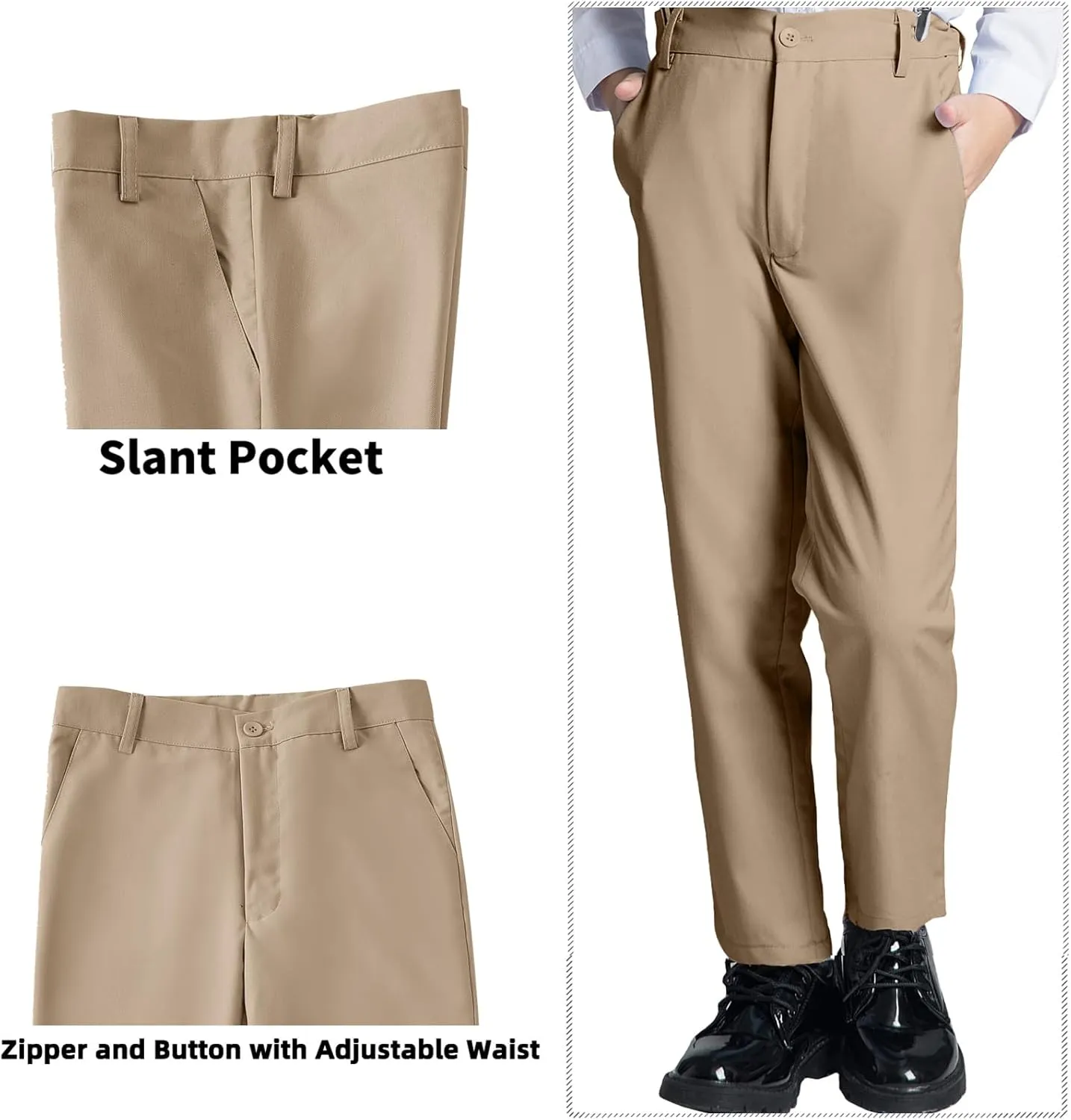 Boys' Suits Formal Slim Fit Tuxedo Boys Vest and Pants Set for Teens Dress Clothes Wedding Outfit with Tie and Bow Tie