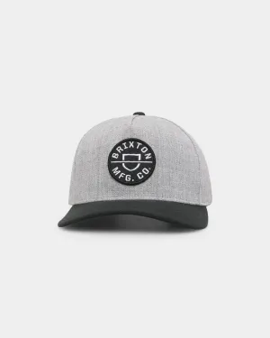 Brixton Crest C MP Snapback Heather Grey/Black