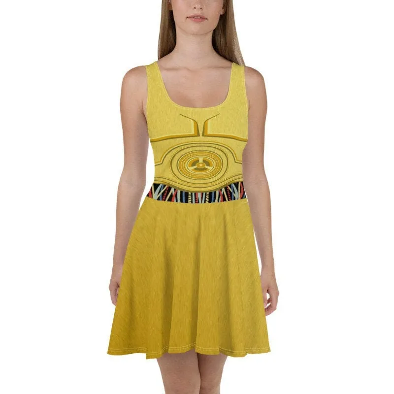 C3PO Inspired Skater Dress