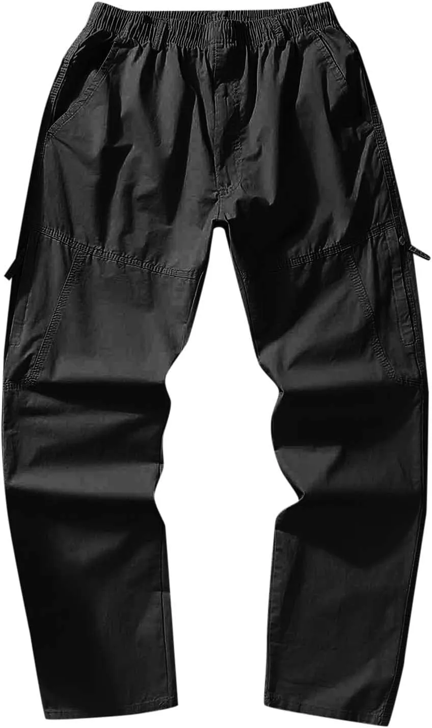 Cargo Pants for Men,Solid Long Pants Sweatpants Outdoor Multiple Pockets Pants Straight Type Fitness Trousers