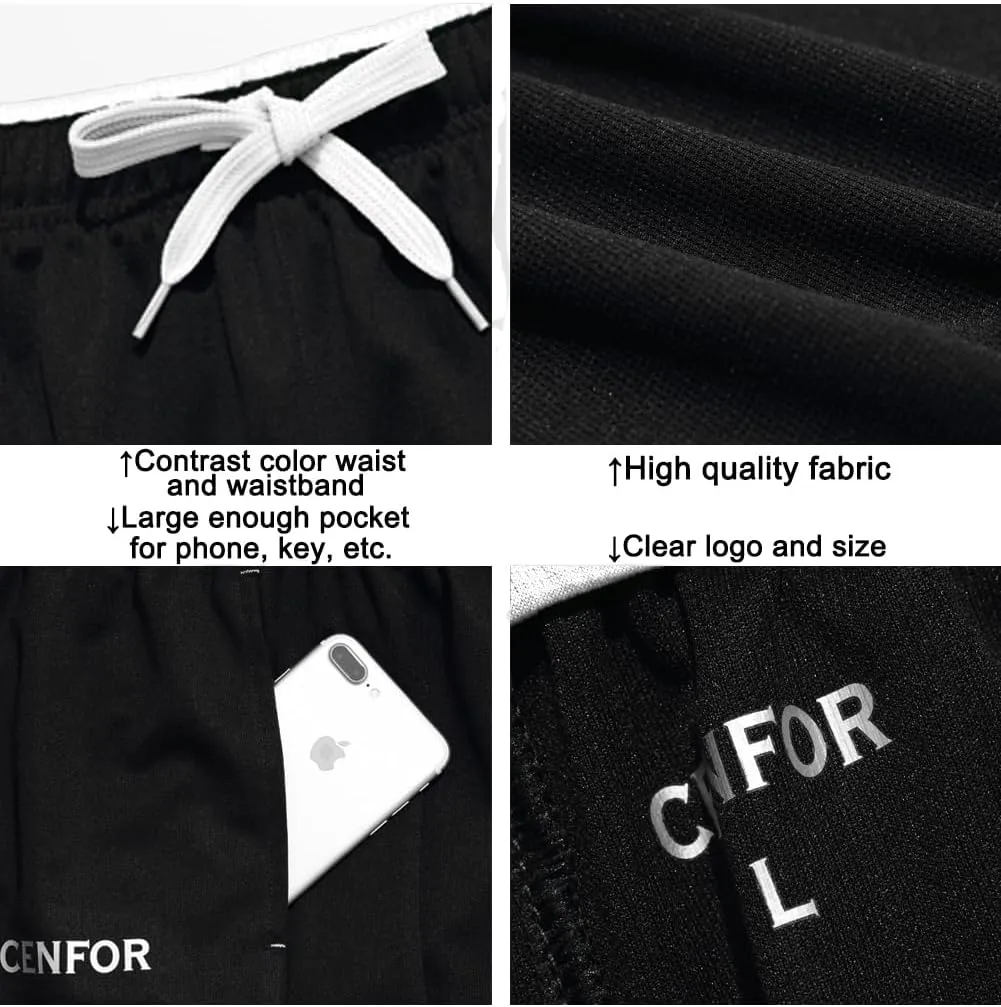CENFOR Men's Sweatpants with Pockets Open Bottom Workout Pants, for Athletic, Jogging, Training, Casual