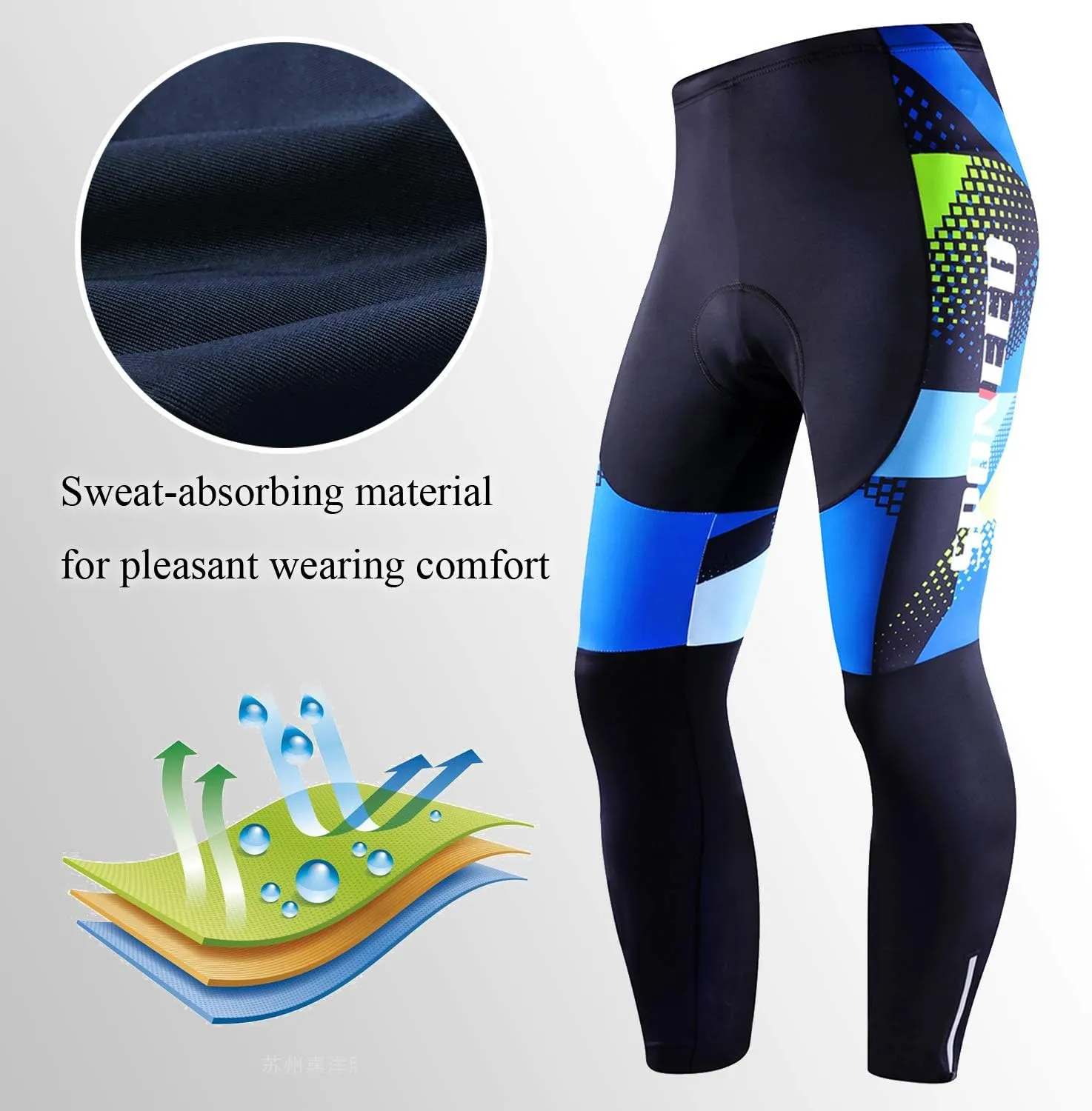 Cycling Pants for Men Road Bike Compression Tights Winter Biking Bottoms with Padding UV Proof