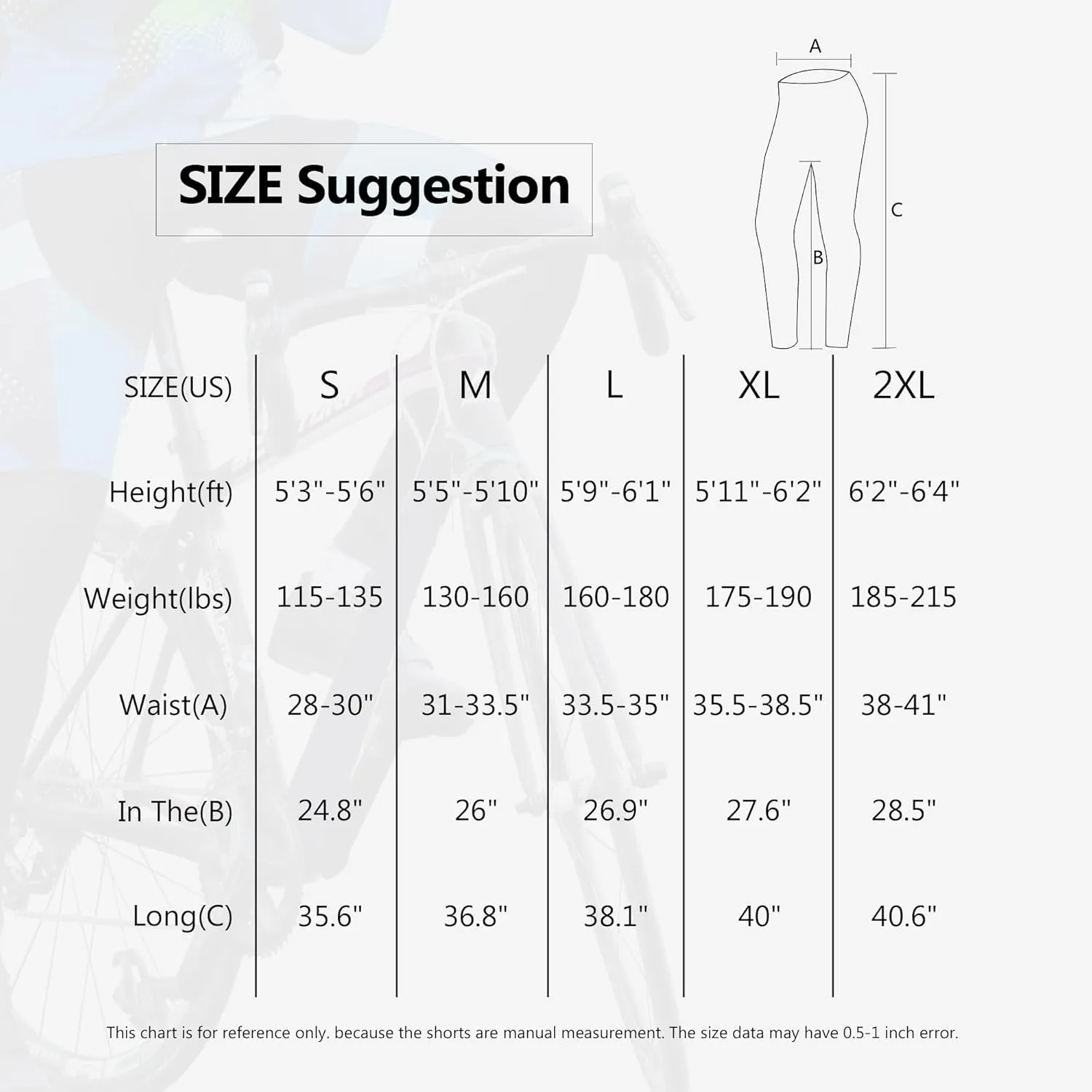 Cycling Pants for Men Road Bike Compression Tights Winter Biking Bottoms with Padding UV Proof