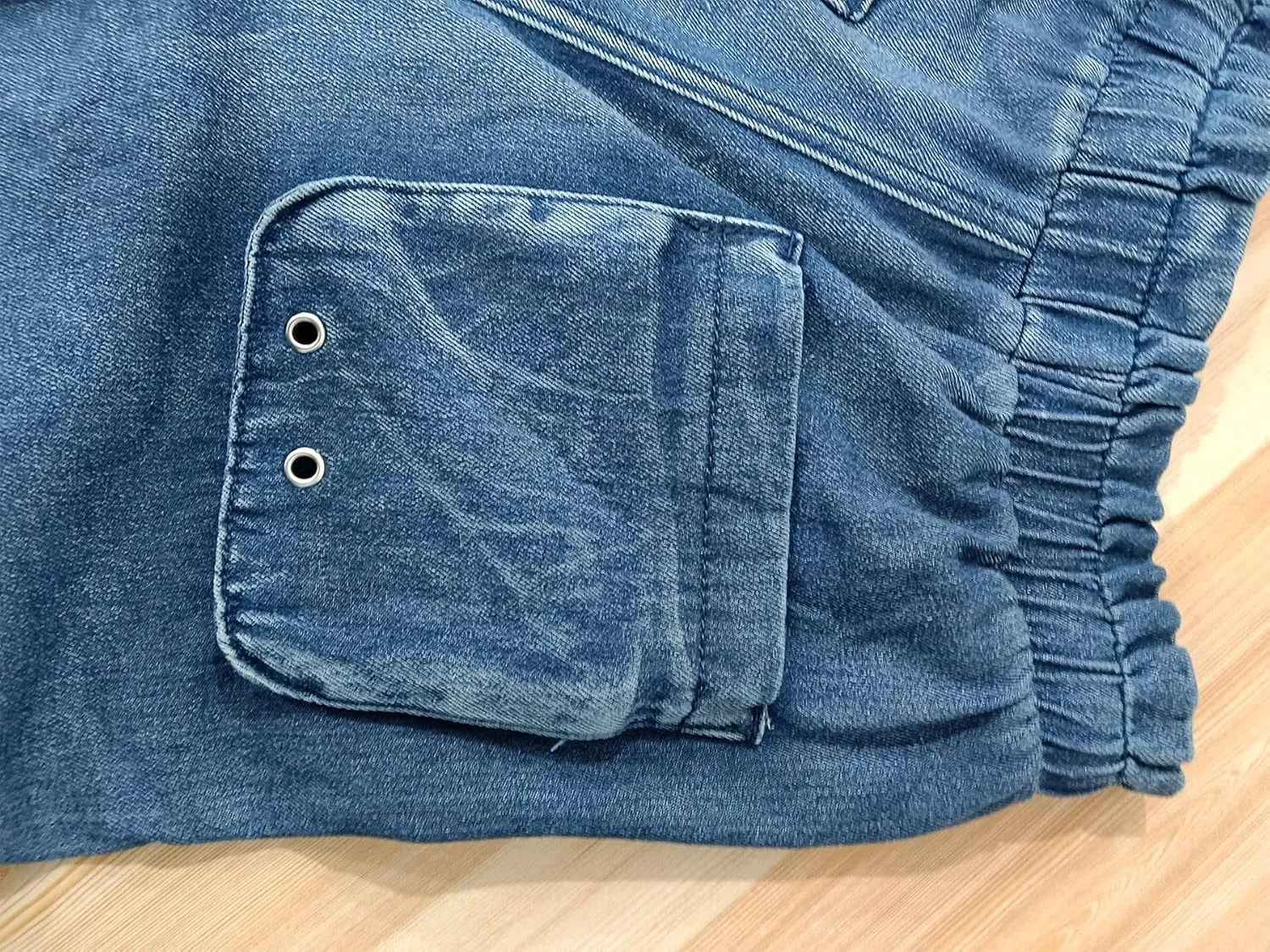 Denim Joggers for Women High Waist Drawstring Loose Wide Leg Oversize Pants with Tie Bow Pockets
