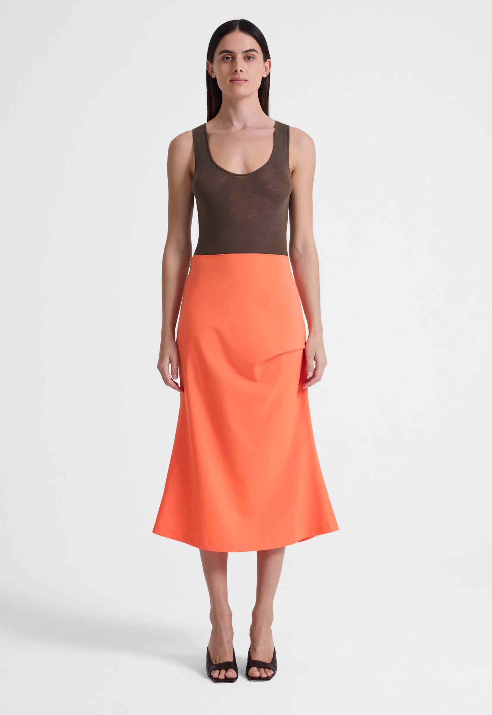 Edge Wool Midi Skirt- Fame