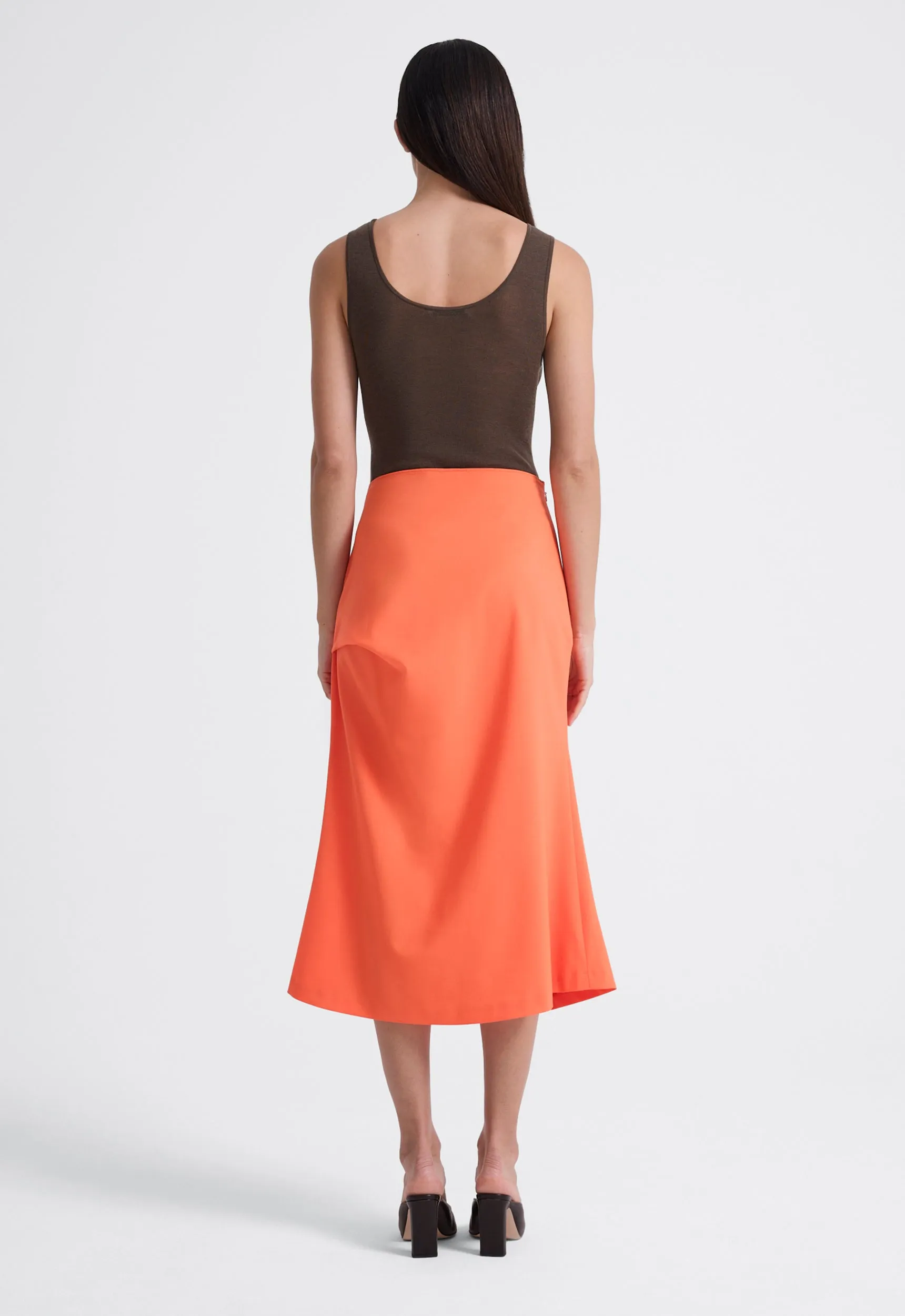 Edge Wool Midi Skirt- Fame