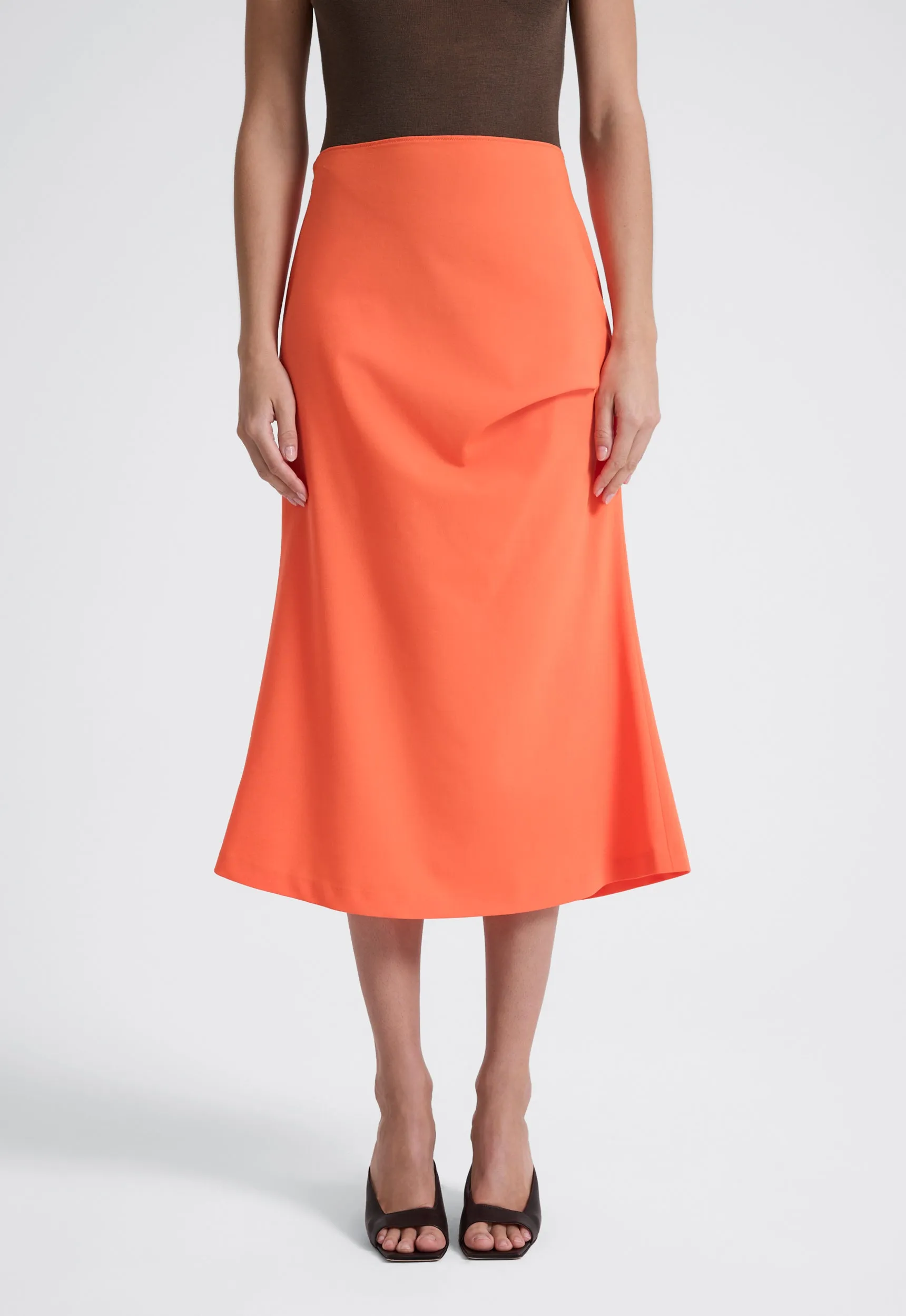 Edge Wool Midi Skirt- Fame