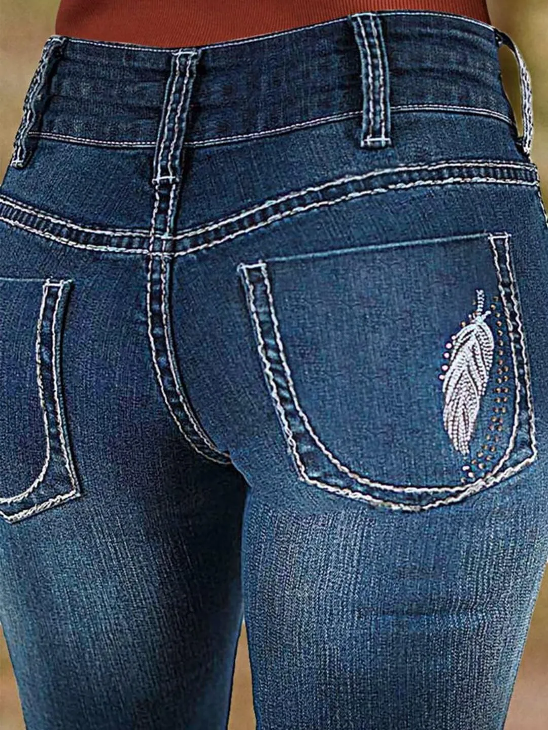 Flamingals Bootcut Wide Leg Low Rise Ripped Button Up Denim Pants