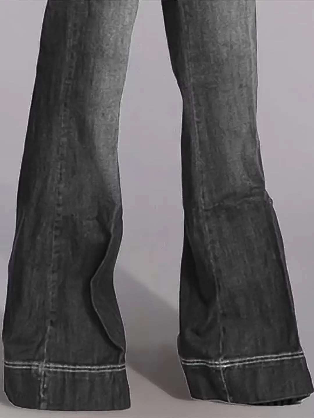 Flamingals Low Rise Straight Leg Wide Leg Baggy Jeans Women Stretch Boyfriend Butterfly Flare Denim Pants