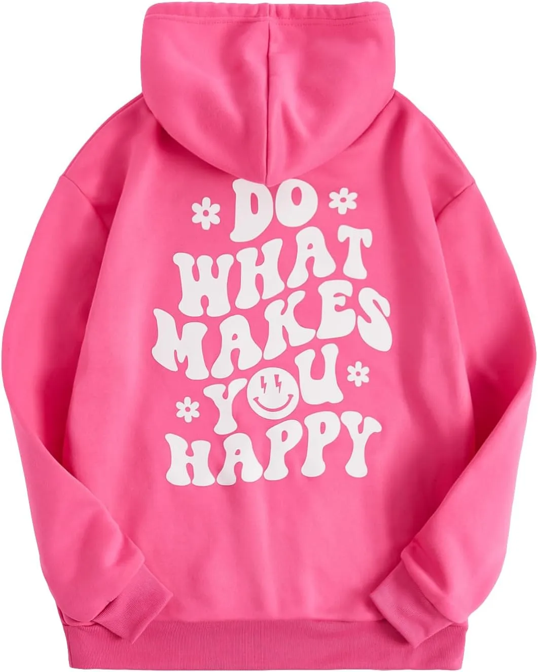 Floerns Women's Letter Graphic Print Long Sleeve Drawstring Hoodie Sweatshirt