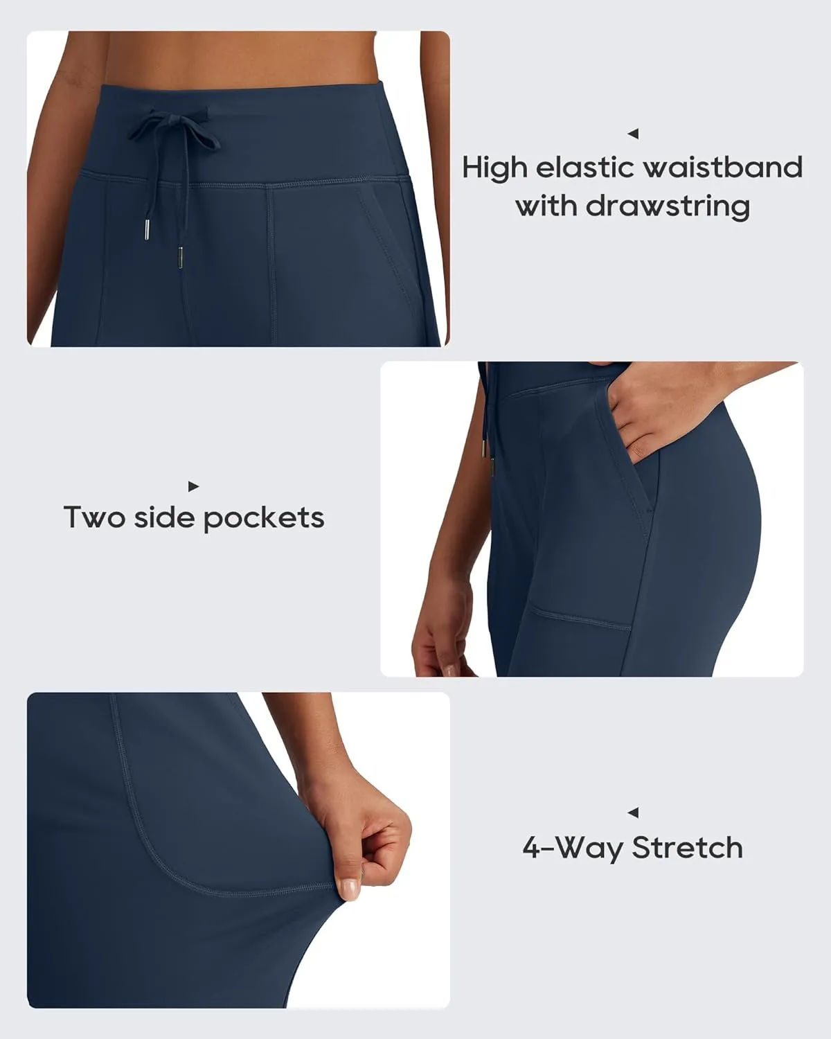 G4Free Wide Leg Sweatpants Women Drawstring Waist Fleece Lined Yoga Pants with Pockets for Winter
