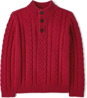 Gymboree Boys' and Toddler Quarter Button Cable Knit Pullover Sweater