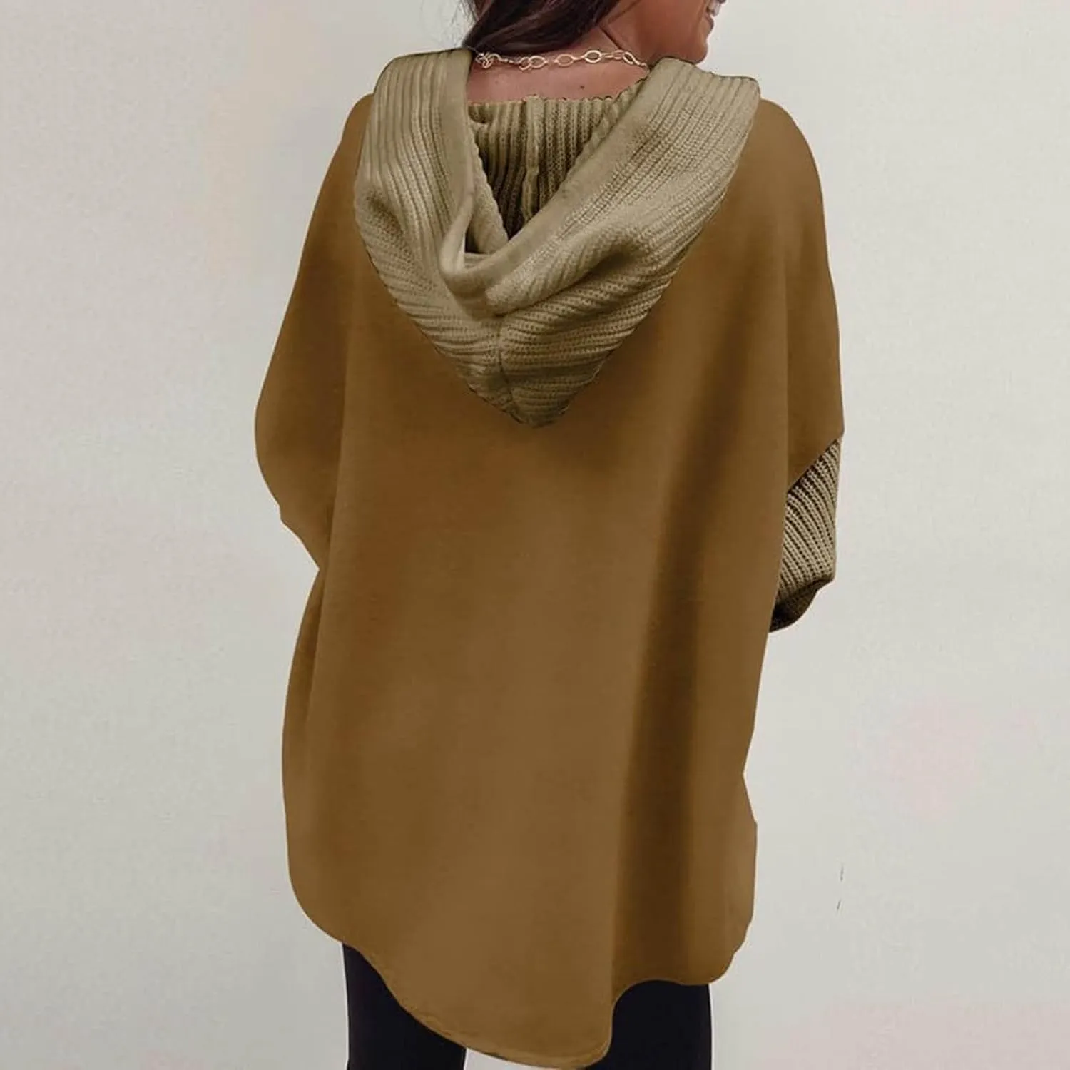 Hoodies for Women Oversized Sweatshirts Womens Loose Fit Casual Long Sleeve Button Hooded Sweatshirt Hoodie with Pockets