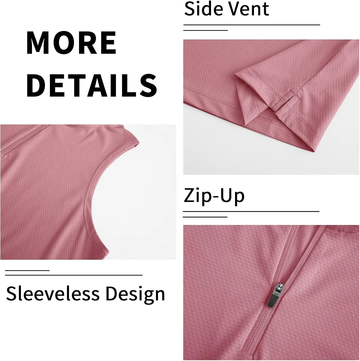 LastFor1 Women's Golf Polo Sleeveless Shirt Zip-Up UPF 50  UV Protection Athletic Tops Slim Fit Quick Dry Lightweight