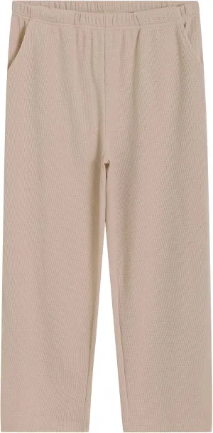 Latuza Women's Petite Short Lounge Pants Waffle Knit Pants Wide Leg