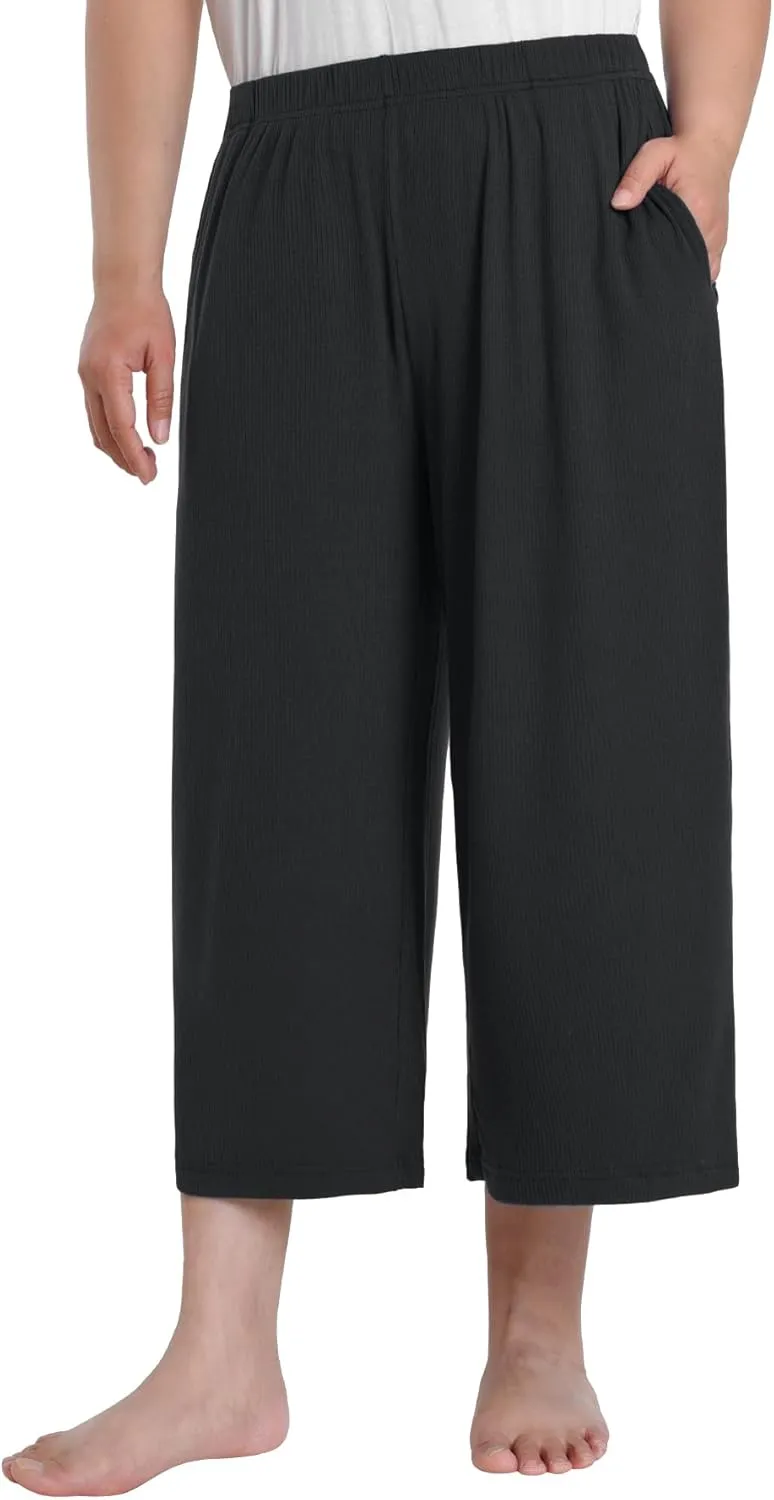 Latuza Women's Plus Size Capri Lounge Pants Wide Leg Lounge Capris