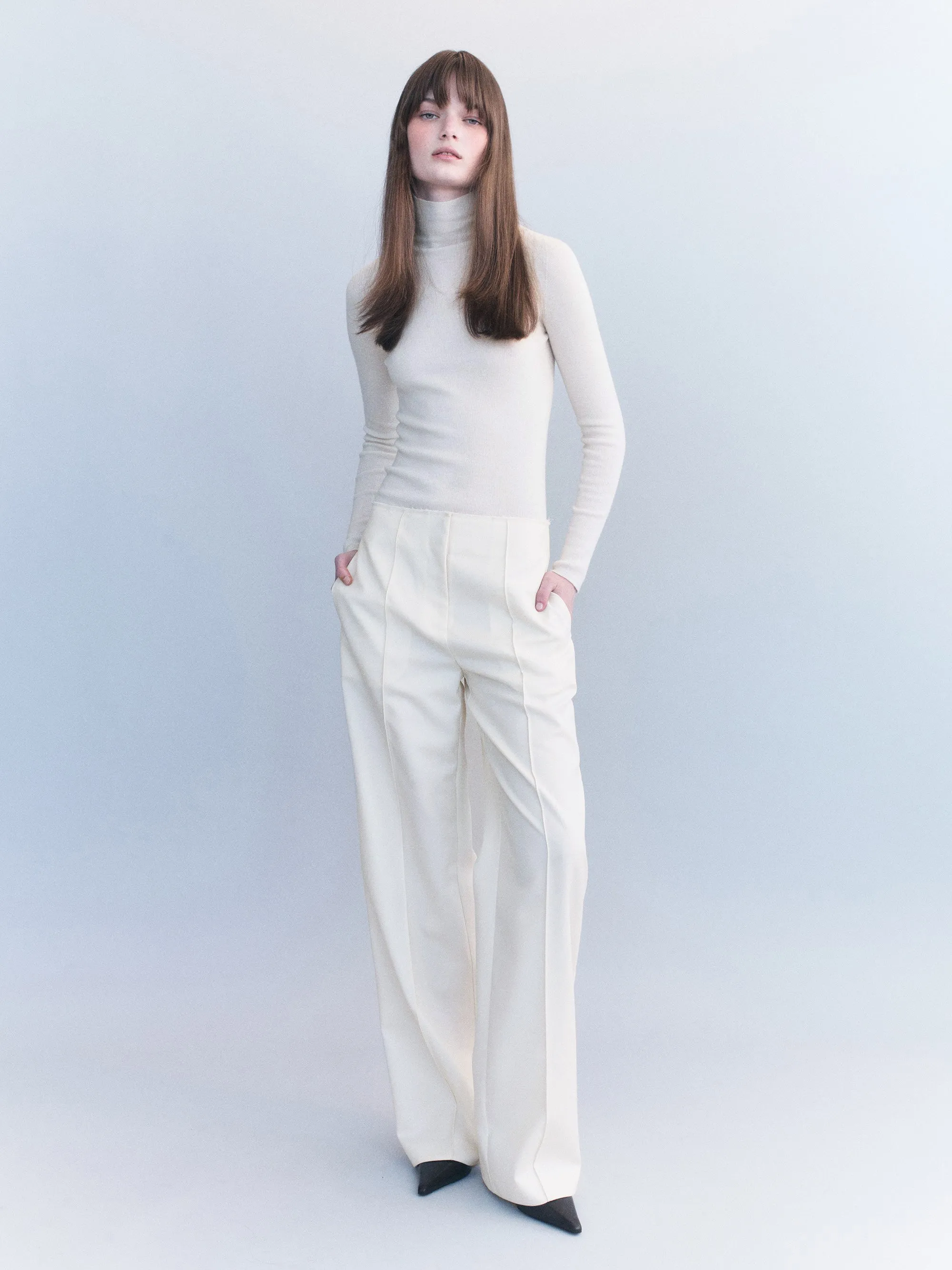 Leon Wool Raw Edge Pants