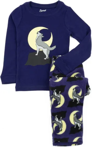 Leveret Kids & Toddler Pajamas Boys Girls 2 Piece Pjs Set Cotton Top & Fleece Pants Sleepwear (2-14 Years)
