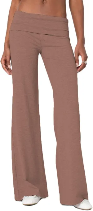 LILTWIST Fold Over Yoga Pants Women Y2k Flare Lounge Leggings Cute Low Rise Bell Bottom Leggings Wide Leg Bootcut Sweatpants