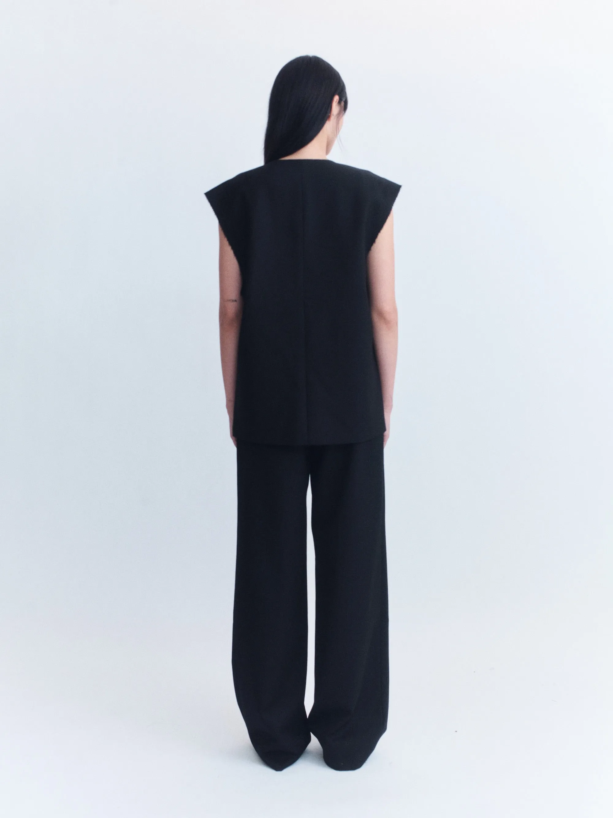 Luca Raw Edge Wool Vest