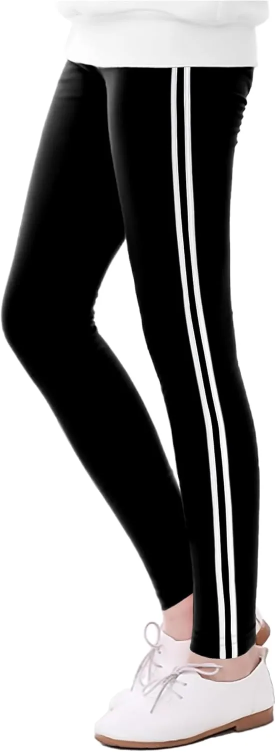 LUOUSE Girls' Leggings Full Length Comfy Pants Trousers 4-13 Years