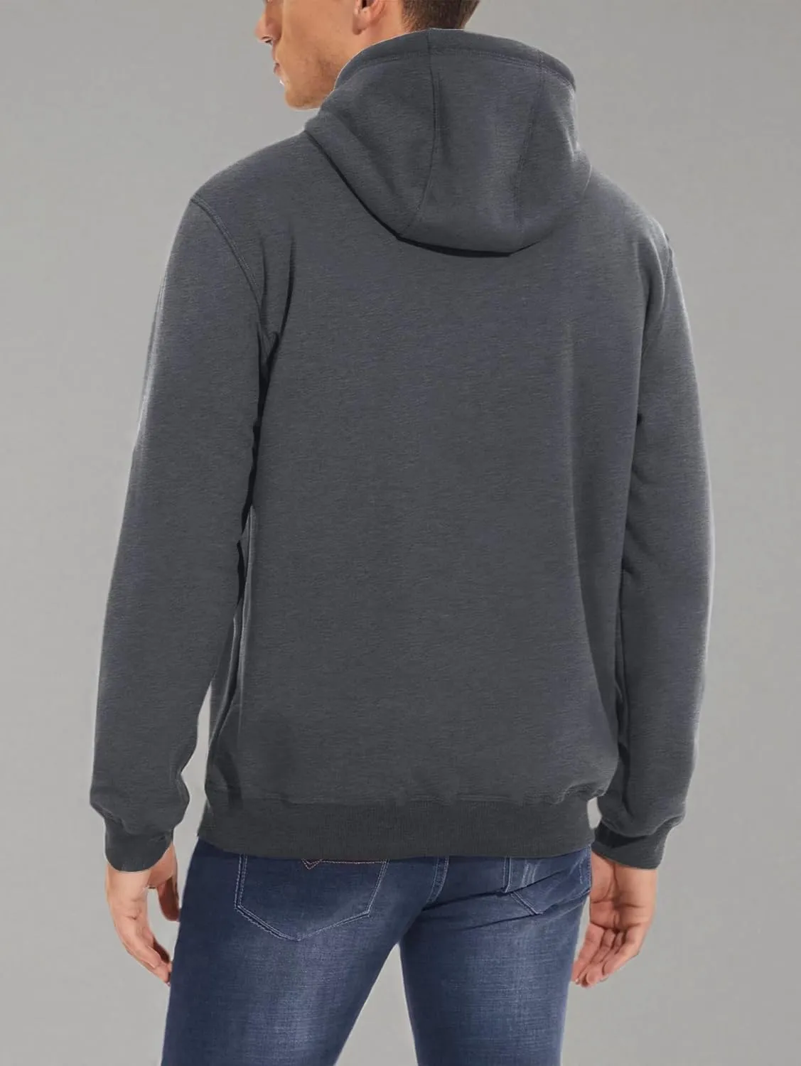 MAGCOMSEN Men's Heavy Hoodie Sherpa Fleece Lined Pullover Thick Winter Hooded Sweatshirt