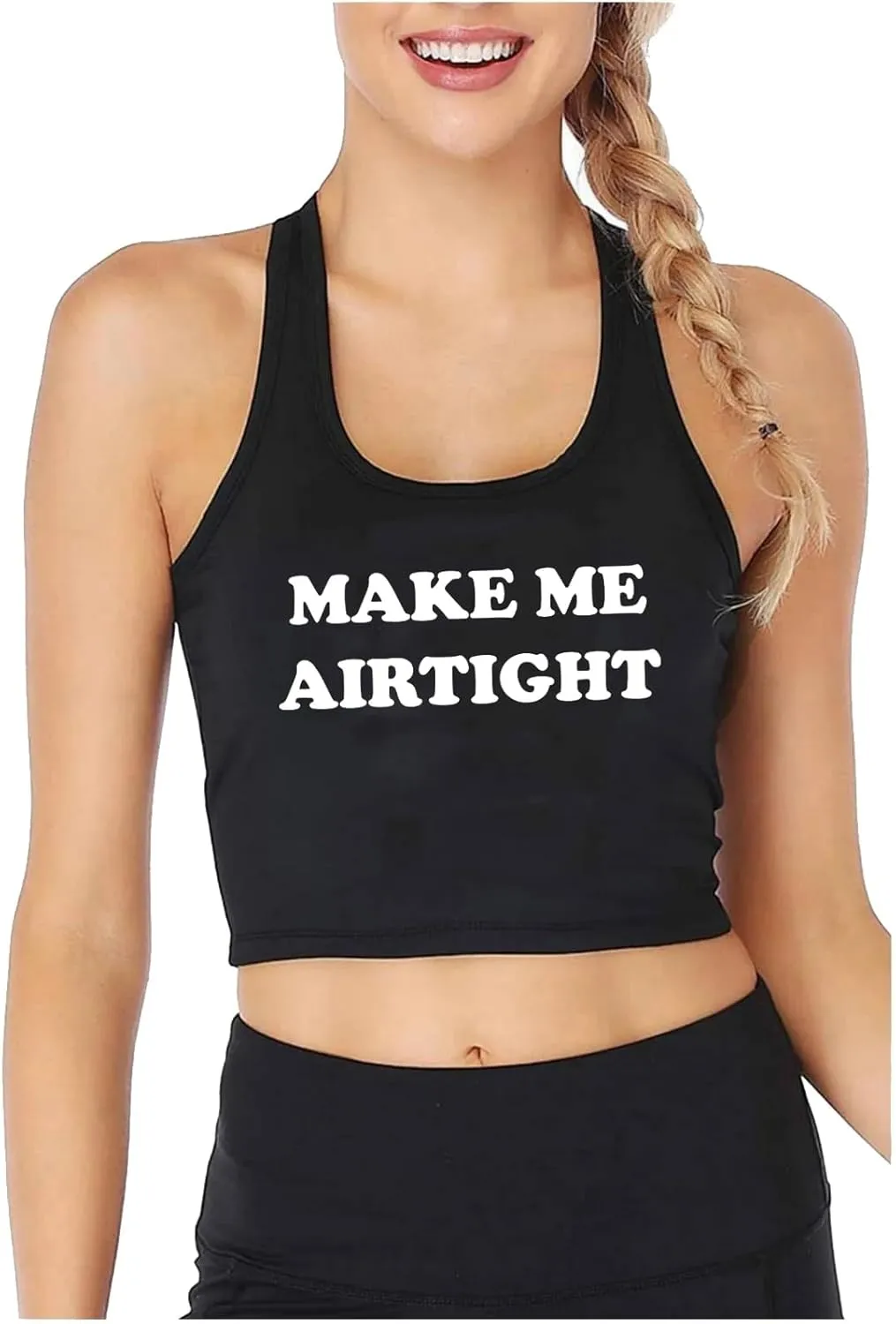 Make Me Airtight Design Sexy Slim Crop Top Hotwife Funny Flirtatious Style Cotton Tank Tops Swinger Naughty Training Camisole