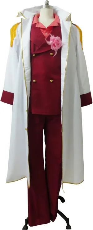 Marine Commander Red Uniform Coat Anime Style Cosplay Outfit Inspired by Fire Volcano Admiral Look