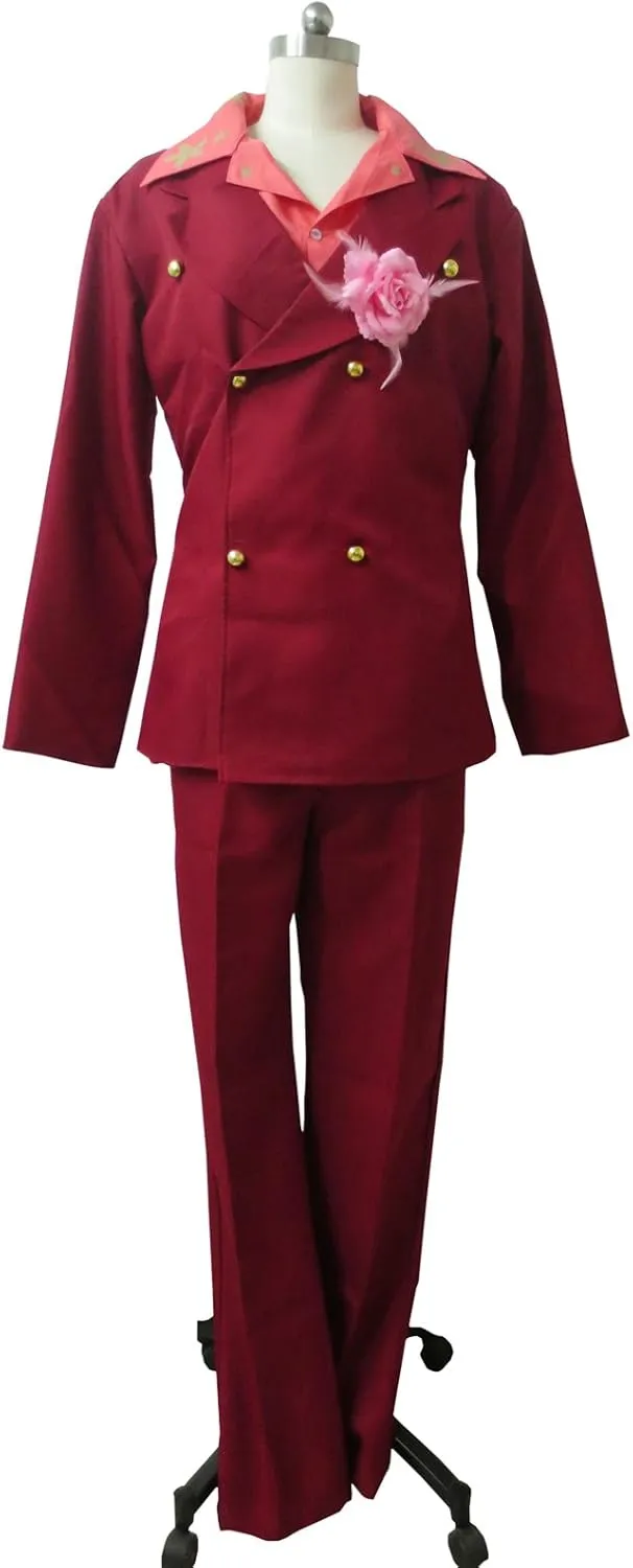 Marine Commander Red Uniform Coat Anime Style Cosplay Outfit Inspired by Fire Volcano Admiral Look
