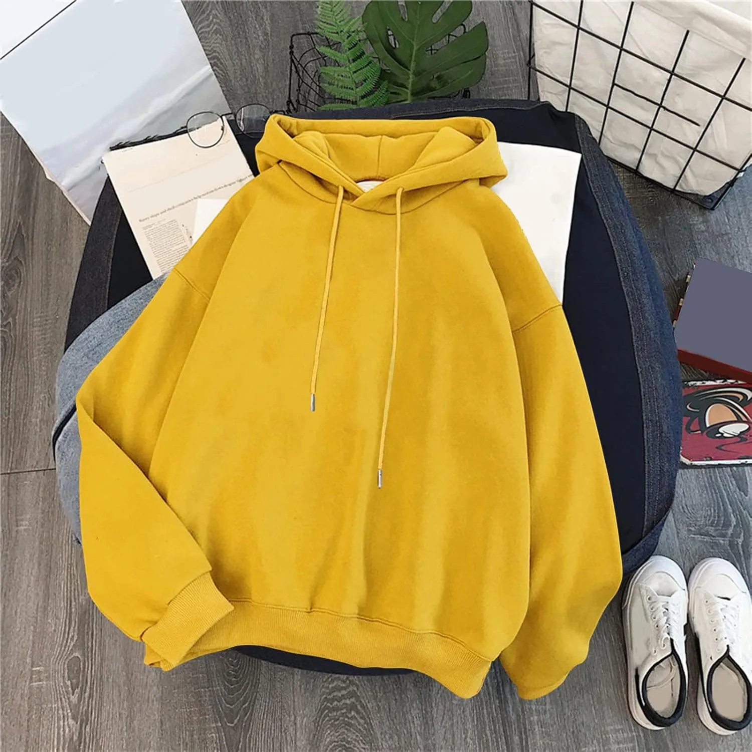 MCILLO Women's Oversized Hoodies Fleece Hooded Sweatshirts Comfy Casual Loose Lightweight Pullover Top