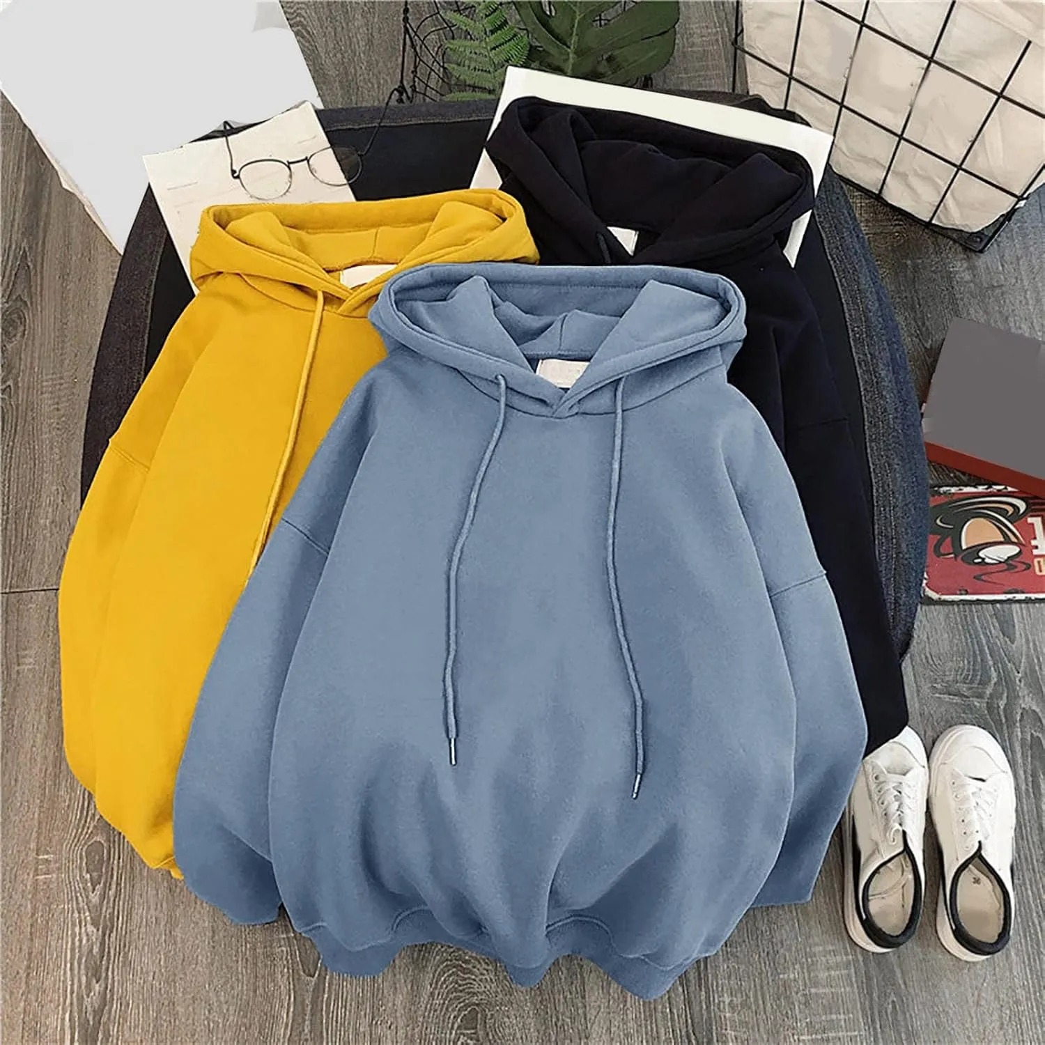 MCILLO Women's Oversized Hoodies Fleece Hooded Sweatshirts Comfy Casual Loose Lightweight Pullover Top