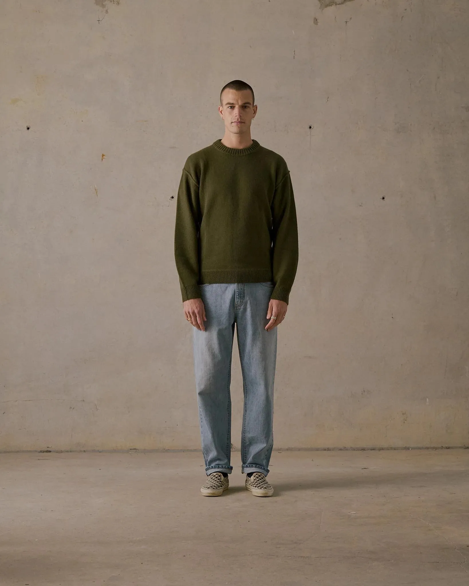 McTavish Reverse Seam Knit Jumper Green