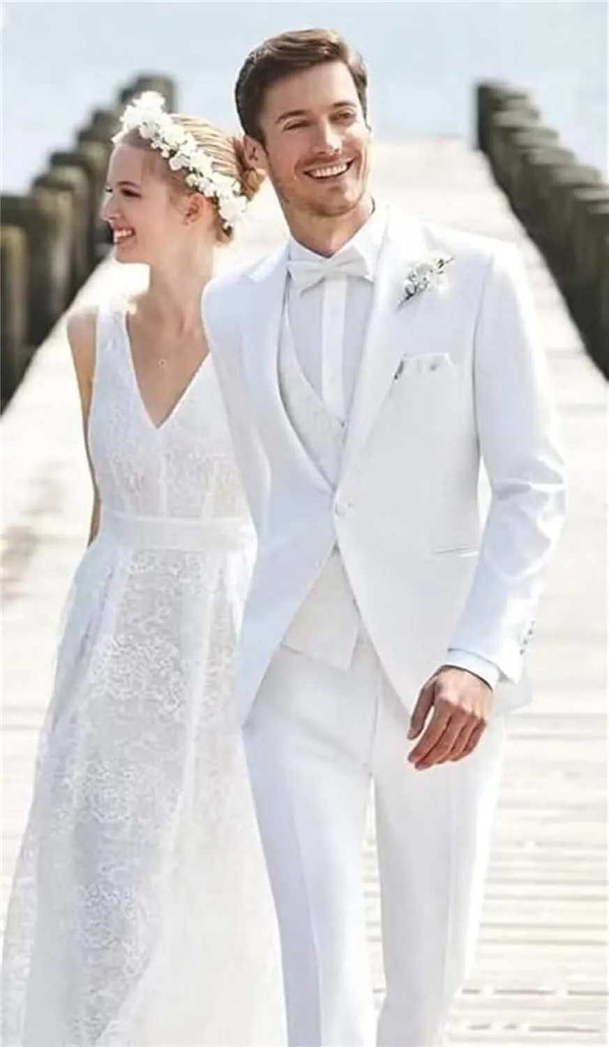 Mens 2 Piece Linen Suit Casual Beach Wedding Blazer Pants Set Summer Linen Suit for Men