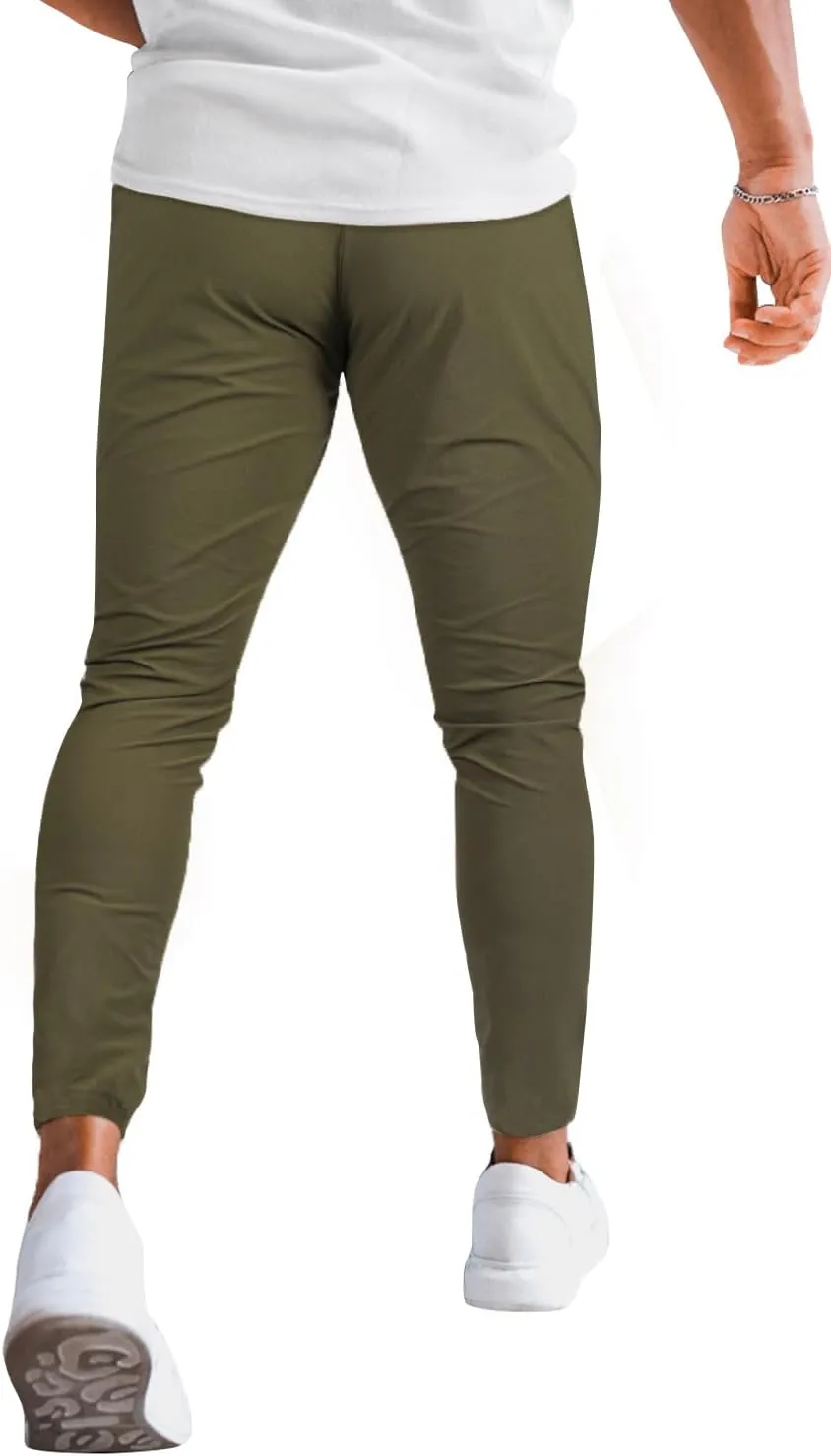 Men's 4-Way Stretch Slim Tapered Fit Golf Joggers -30" 28" 26" Inseam Nylon