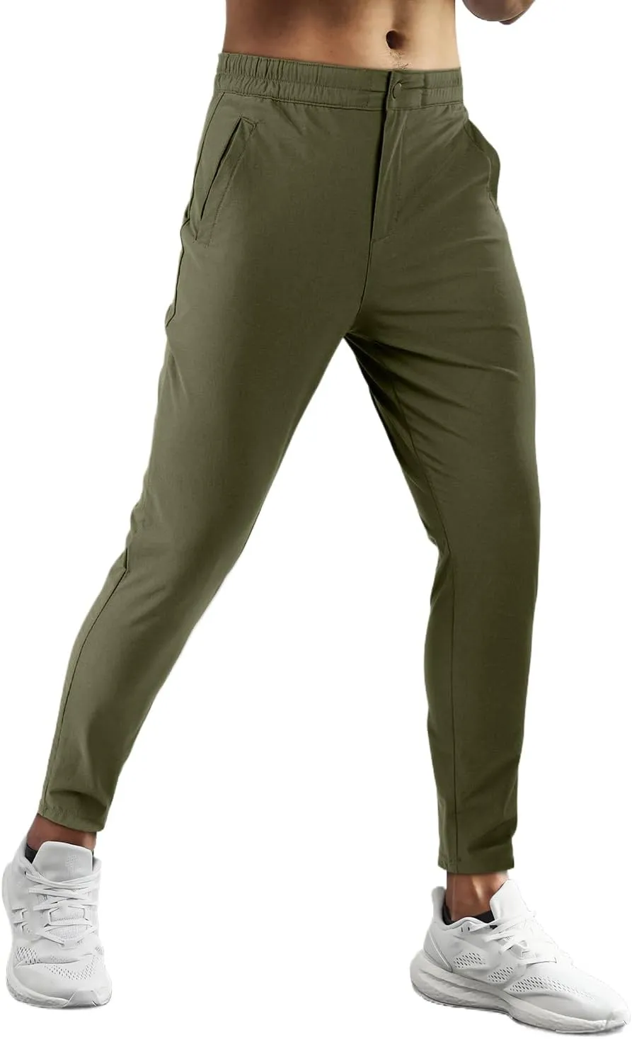 Men's 4-Way Stretch Slim Tapered Fit Golf Joggers -30" 28" 26" Inseam Nylon