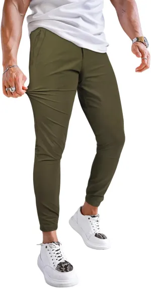 Men's 4-Way Stretch Slim Tapered Fit Golf Joggers -30" 28" 26" Inseam Nylon