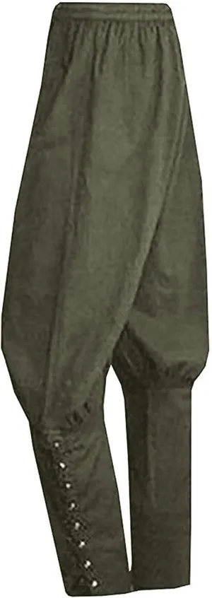 Mens Medieval Ankle Pants Viking Pirate Renaissance Costume Lace Up Tapered Banded Navigator Casual Trousers